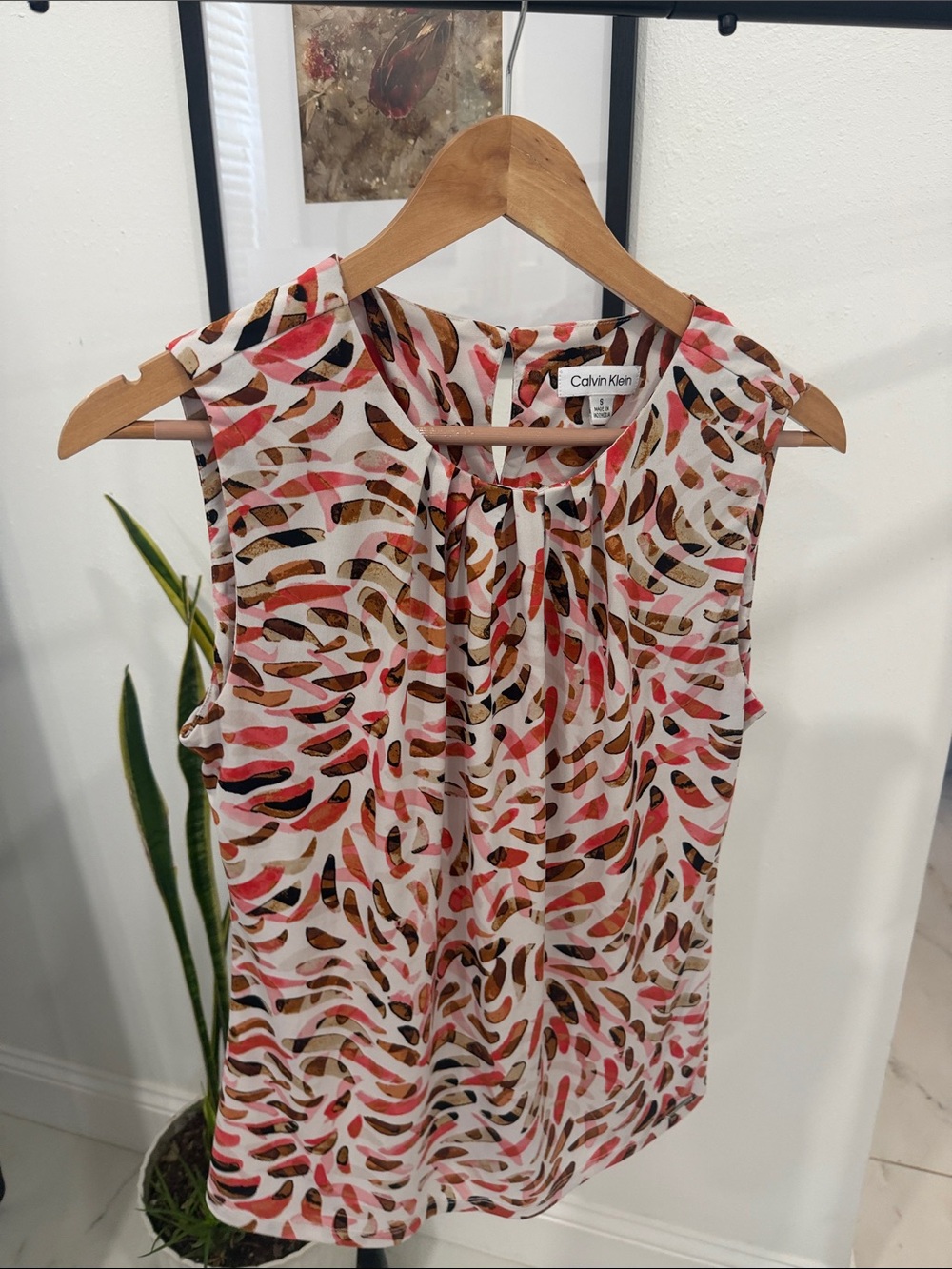 Calvin Klein Coral Multi Printed Sleeveless Camisole